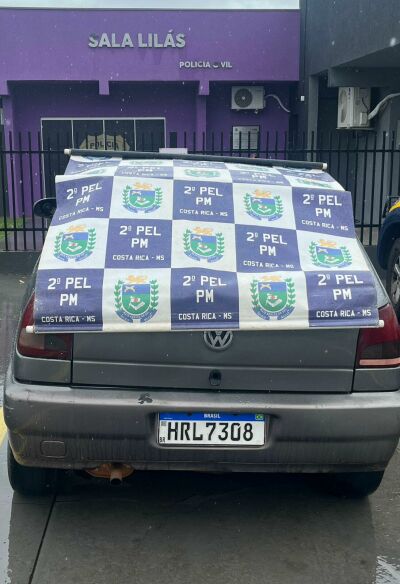 Imagem da notícia Jovem é detido em Costa Rica com placa adulterada; Veículo Gol foi levado para delegacia